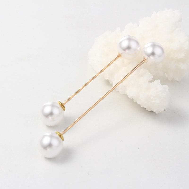 Broche de sécurité avec strass fantaisie et perles