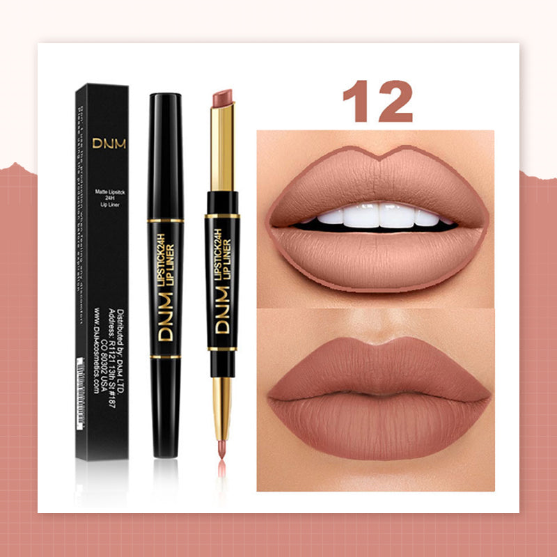💄2-en-1 Rouge à lèvres imperméable Lipliner