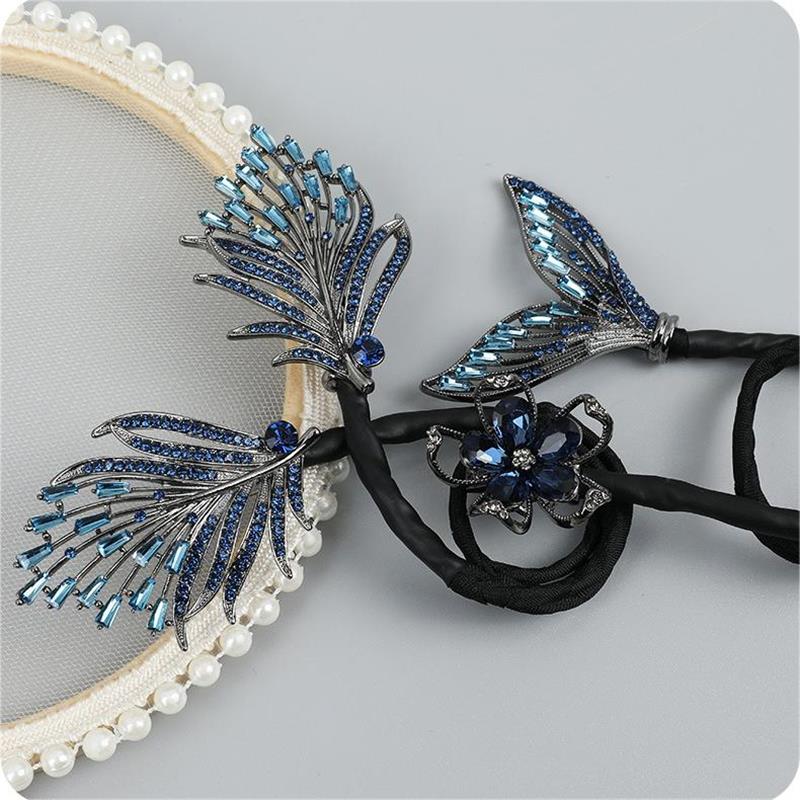 Barrette à cheveux avec fleur en strass