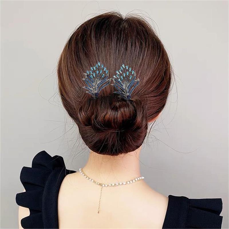 Barrette à cheveux avec fleur en strass