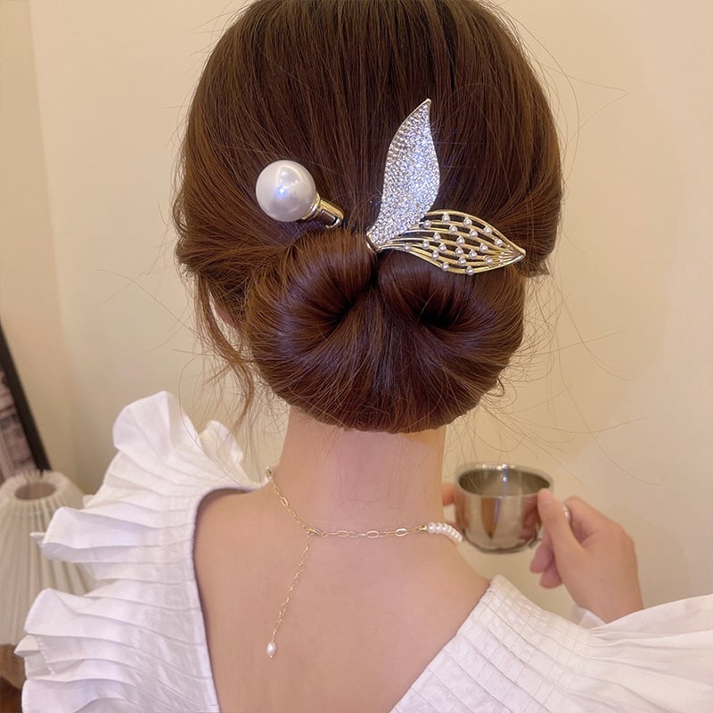 Barrette à cheveux avec fleur en strass