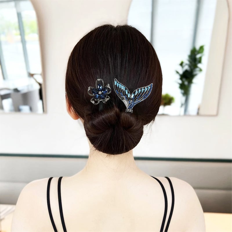 Barrette à cheveux avec fleur en strass
