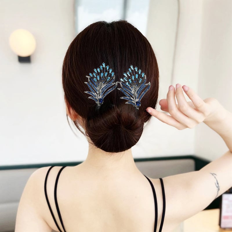 Barrette à cheveux avec fleur en strass