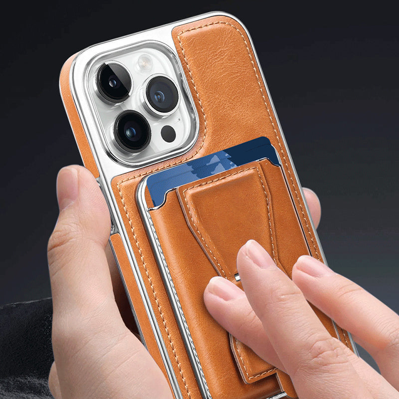 📱Etui de classe affaires avec étiquette en similicuir pour iPhone