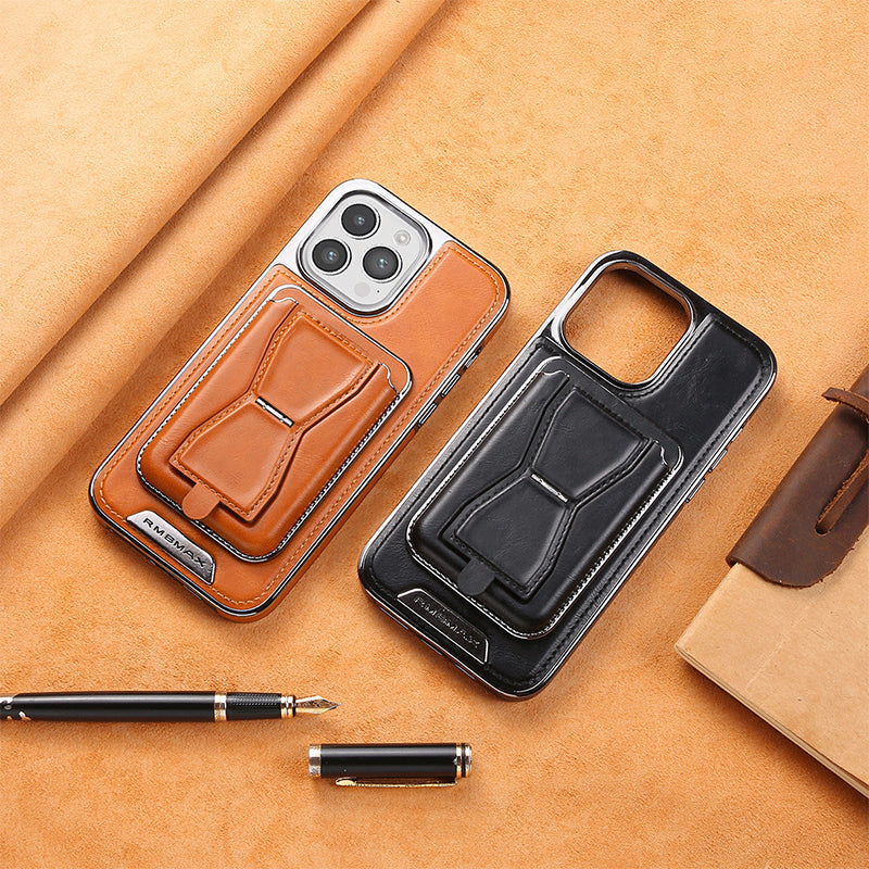 📱Etui de classe affaires avec étiquette en similicuir pour iPhone