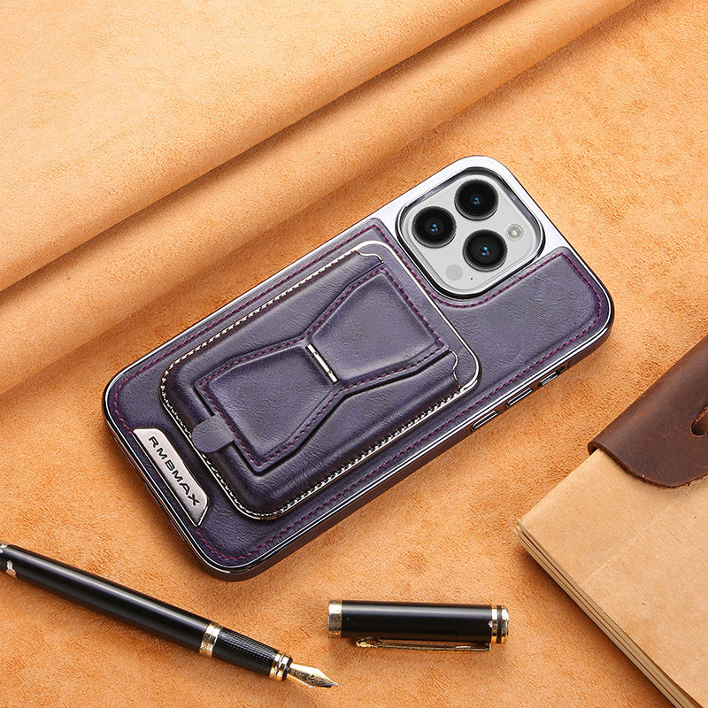 📱Etui de classe affaires avec étiquette en similicuir pour iPhone