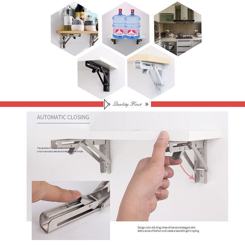 Supports d'Étagère Pliants Mural DIY (2 pcs)