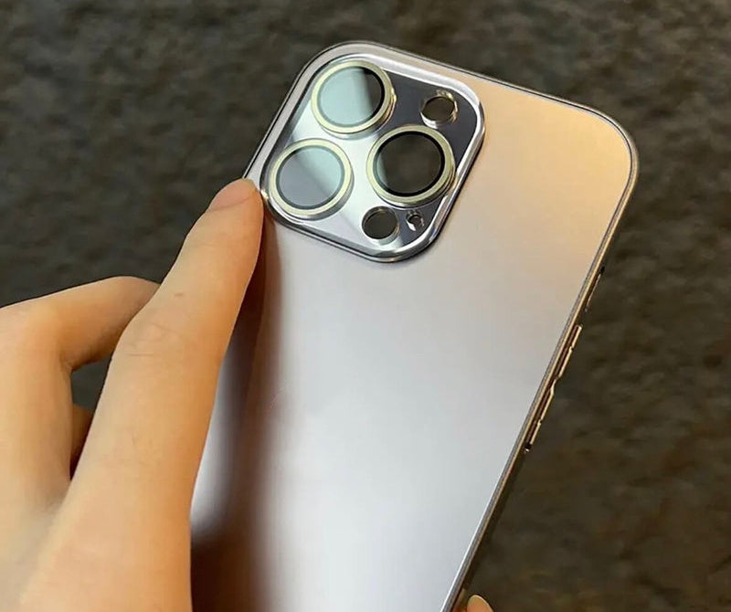 Coque protectrice en verre trempé acrylique mat électrodéposé pour iPhone