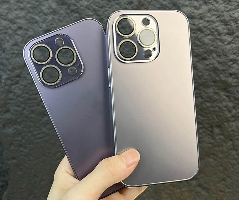 Coque protectrice en verre trempé acrylique mat électrodéposé pour iPhone