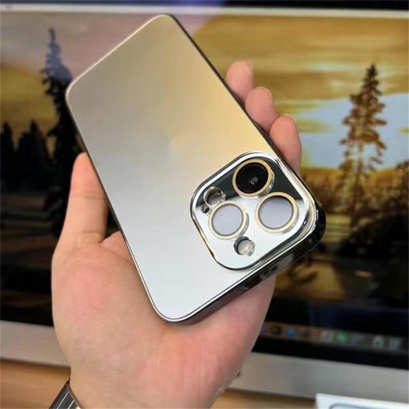 Coque protectrice en verre trempé acrylique mat électrodéposé pour iPhone