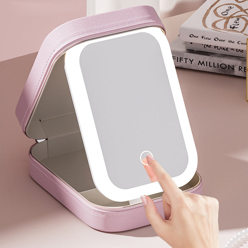 Boîte de rangement pour maquillage intégrée avec miroir lumineux