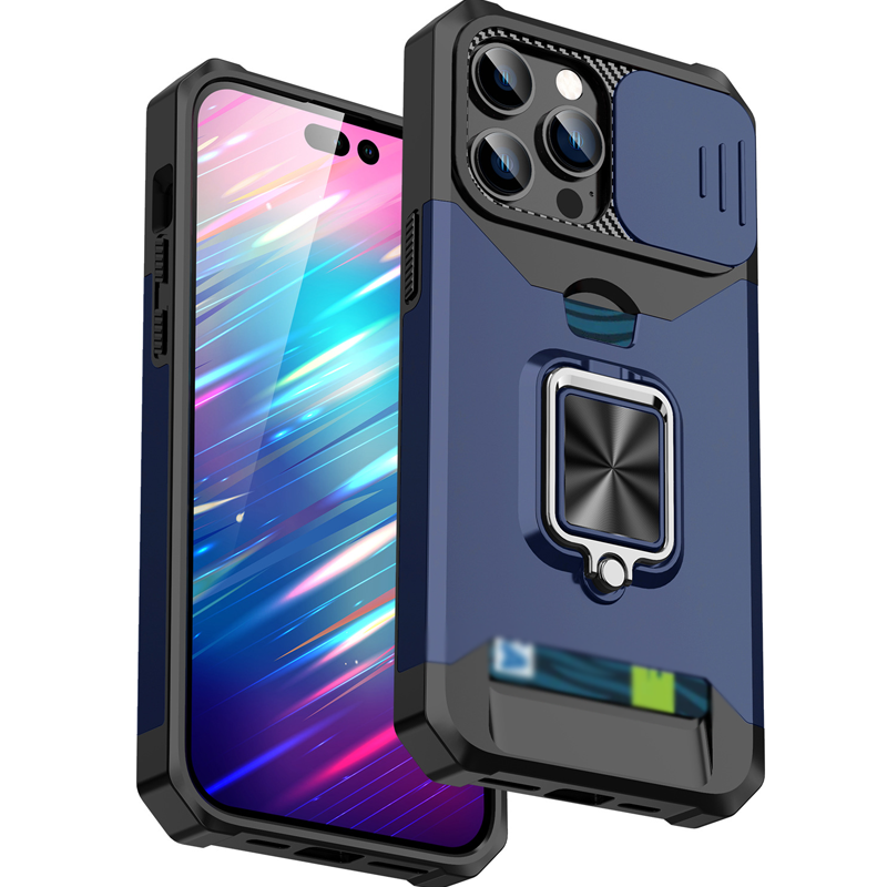 Étui antichoc pour téléphone portable avec couvercle coulissant pour appareil photo