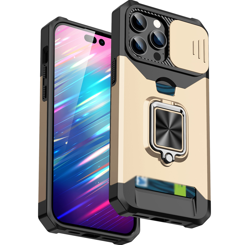 Étui antichoc pour téléphone portable avec couvercle coulissant pour appareil photo